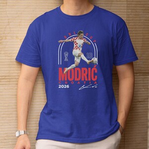 Modric Inspired World Football Legend Style Graphic Tee, Croatia Star Player #10 Tribute Design, 2026 Soccer Cup Gift For Fan Unisex T-Shirt image 3