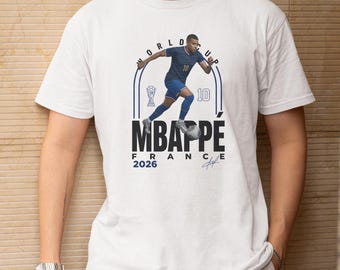 Von Mbappe inspiriertes World Football Style Graphic Tee, Frankreich Top Star Player # 10 Tribut Design, Fußballpokal 2026 Geschenk für Fans Unisex T-Shirt