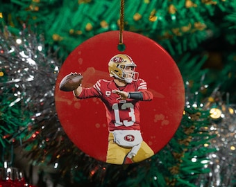 Purdy Star Player Fans Ornament, Sports Custom Gift Football Fans Sports Decor, Personalized  Holidays Keepsake Ceramic Ornament