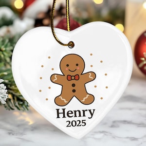 Lebkuchenmann Keramik Ornament personalisiert, Lebkuchen Cookie Ornament 2025, Weihnachtsschmuck Custom, Geschenk personalisiert, Custom Geschenk