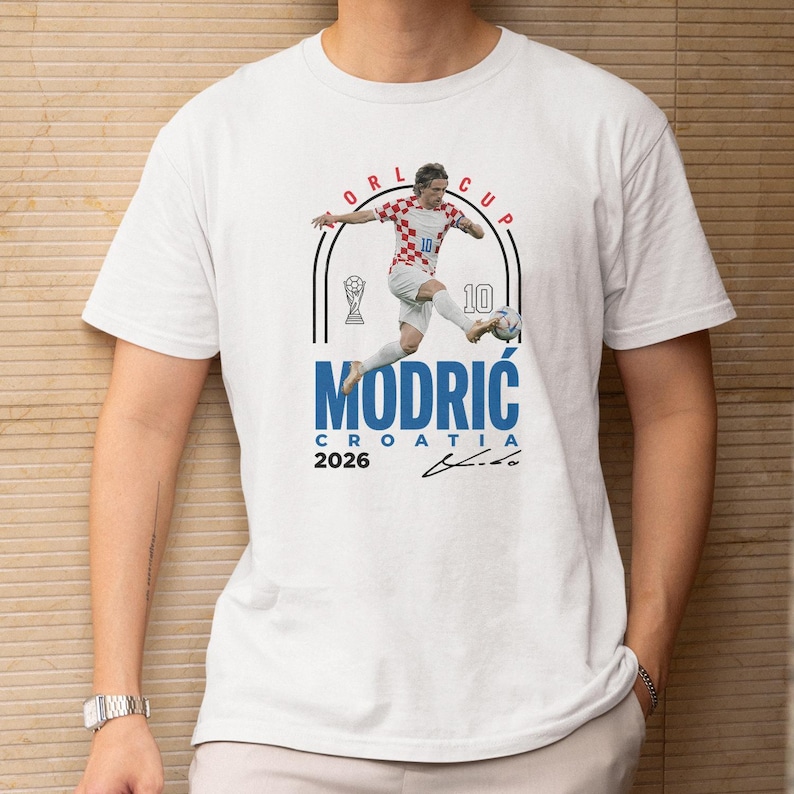 Modric Inspired World Football Legend Style Graphic Tee, Croatia Star Player #10 Tribute Design, 2026 Soccer Cup Gift For Fan Unisex T-Shirt image 1