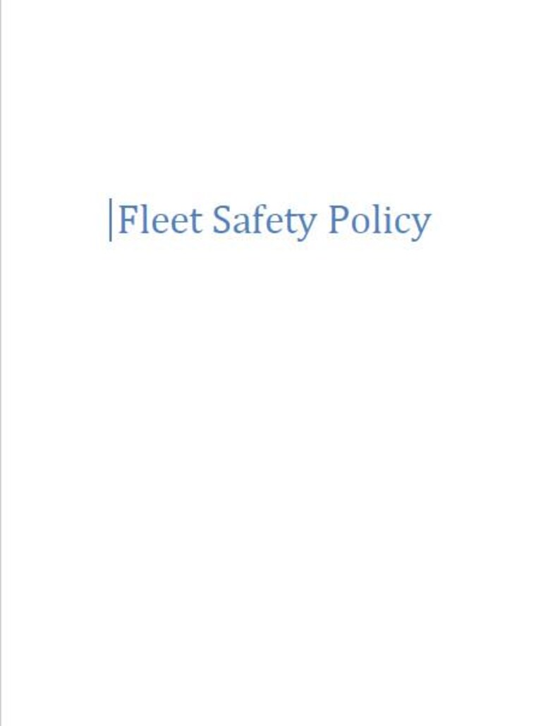 Editable Fleet Safety Program Template Company Vehicle Safety (pdf