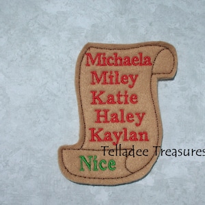 Christmas Elf Doll Naughty or Nice List Scroll for your 12&quot; doll for your favorite occasion - Use as accessory or prop - Oversized Feltie