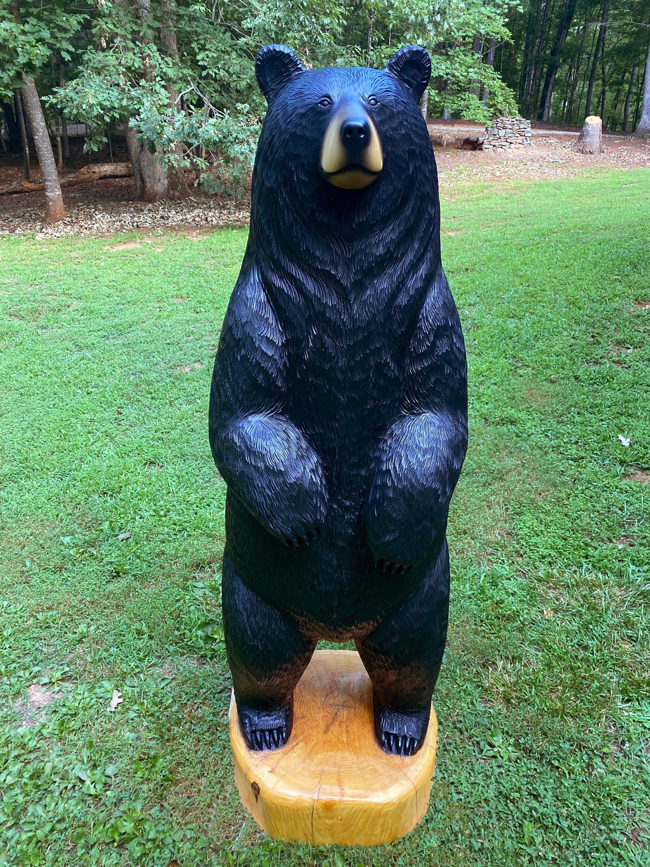 Rocky: Standing Black Bear 6-foot Wood Sculpture Chainsaw - Etsy Canada