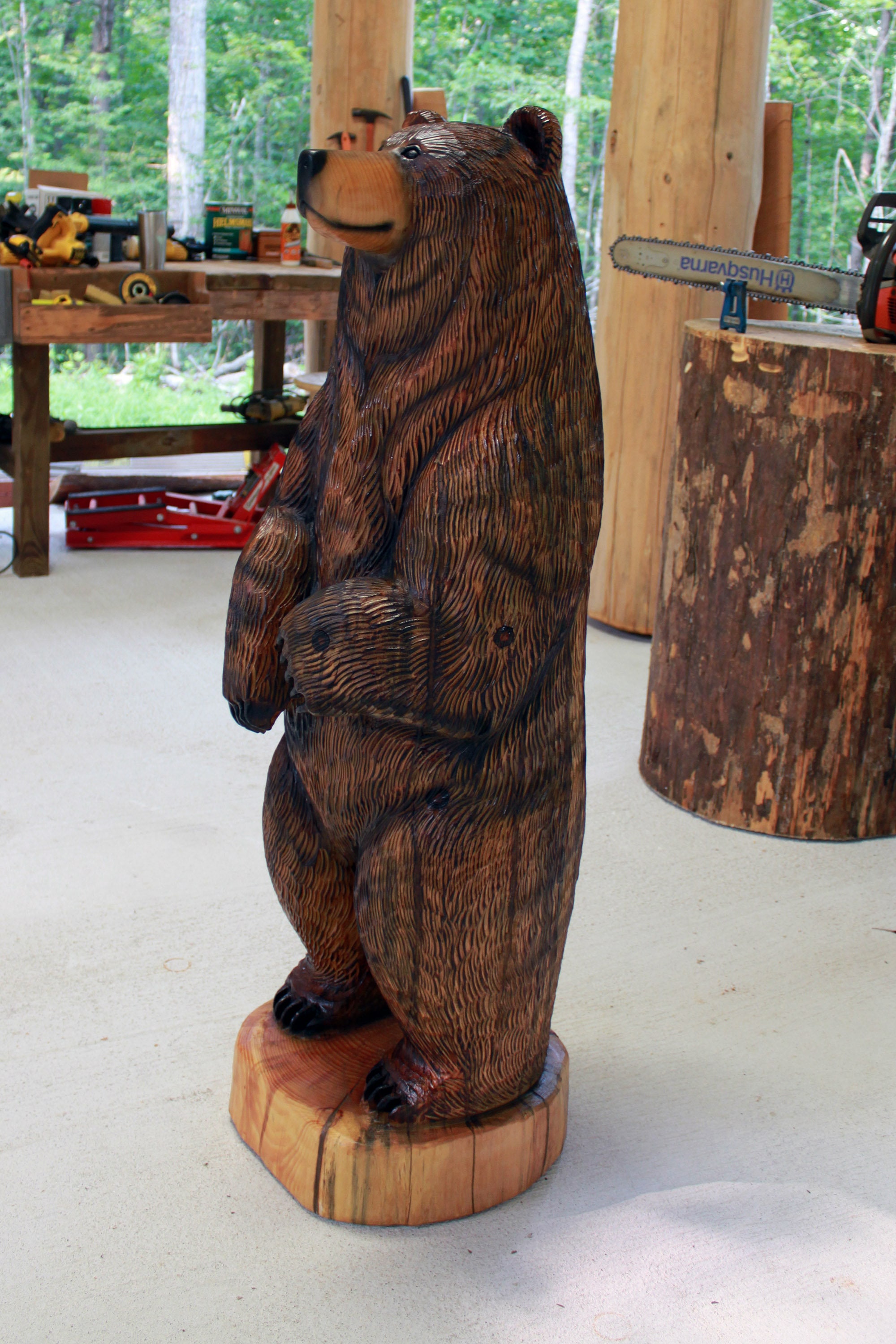 4-ft Standing Brown Bear, Wood Sculpture, Chainsaw Carving - Etsy