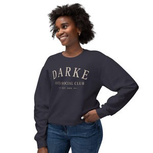 DARKE Anti-Social Club Sweatshirt | Gothic Crewneck | Comfort Colors Sweatshirt | Moody Goth Apparel image 3