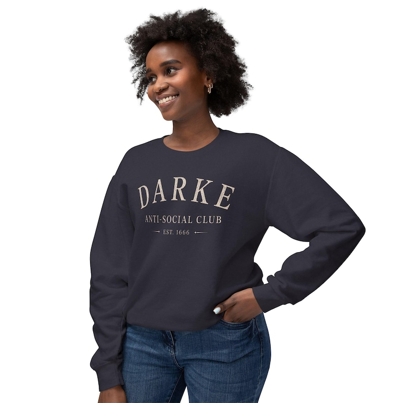 DARKE Anti-Social Club Sweatshirt | Gothic Crewneck | Comfort Colors Sweatshirt | Moody Goth Apparel image 3