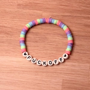 Fuck Off Pastel Rainbow Bracelet