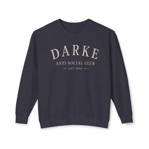 DARKE Anti-Social Club Sweatshirt | Gothic Crewneck | Comfort Colors Sweatshirt | Moody Goth Apparel image 2