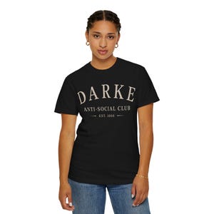 Donker anti-social clubshirt | Gothic Comfort Colours-T-shirt | Dark Academia-afbeelding afbeelding 3