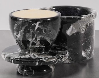 Marble Butter keeper 4.25" Black Zebra Handmade French Butter Container For kitchen decor Ideal Butter Dish With Lid Countertop Butter Crock