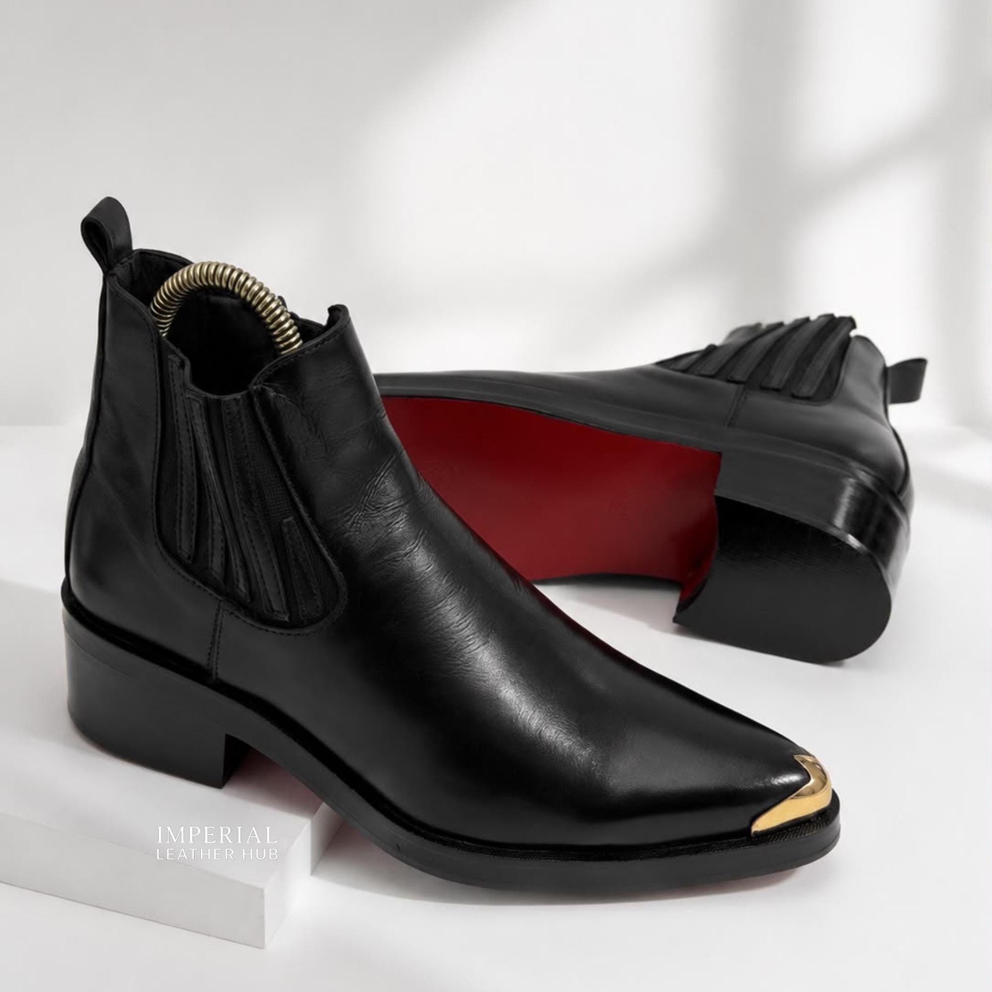 Pointed Chelsea Boots Mens - Etsy Canada