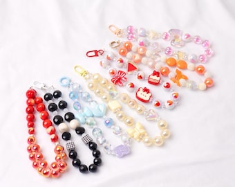 Handmade Beaded Phone Charm Strap, Bag Charm, Keychain Lanyard