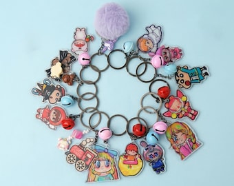 Handmade Acrylic Keychains, Kawaii Anime Art Bag Charms, Double-Sided (Set of 1/2/3/5)