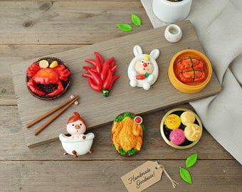 3D Food Fridge Magnet, Handmade Resin Kawaii Kitchen Decor