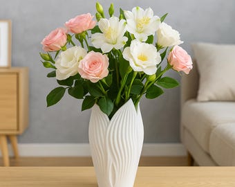 3D Printed Leaf Vase – Minimalist Modern Flower Vase, Nature-Inspired Home Decor, Eco-Friendly PLA