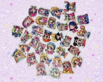 Kawaii Cartoon Acrylic Charm Strap | Bubble Bead Keychain