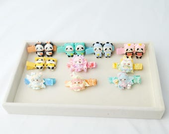 Handmade Resin Panda Hair Clips, Kawaii Anime Decoden Accessories Set
