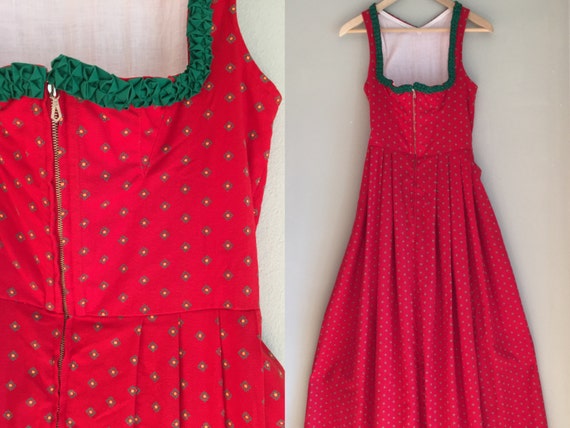 red dirndl dress