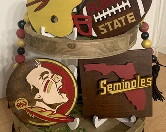 FLORIDA STATE UNIVERSITY Tiered Tray Decor Signs Football Seminoles