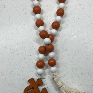 TEXAS LONGHORNS Football Tiered Tray Decor Signs Rustic Beads UT Bead Garland