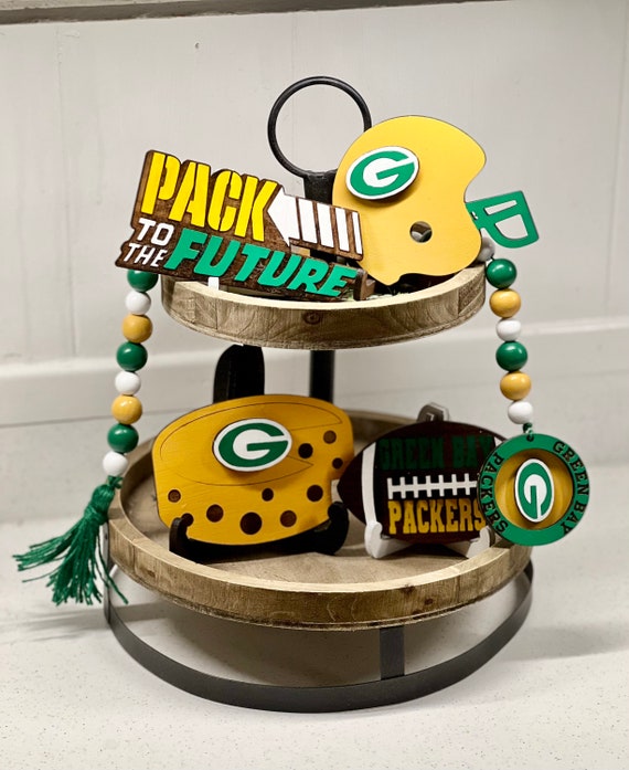 GREEN BAY PACKERS Tiered Tray Decor Football Signs Cheeseheads Etsy