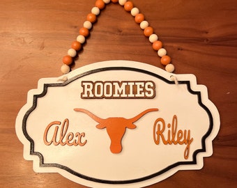 CUSTOM DORM ROOM Sign College University Names Logo Roomies