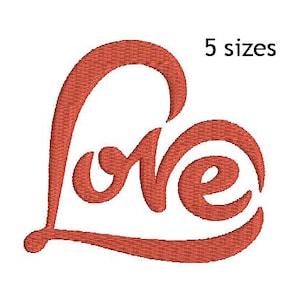 Love Heart Machine Embroidery Design, Love Text Heart Machine Embroidery Design, Love Design, Heart Embroidery, Love Text Heart Design