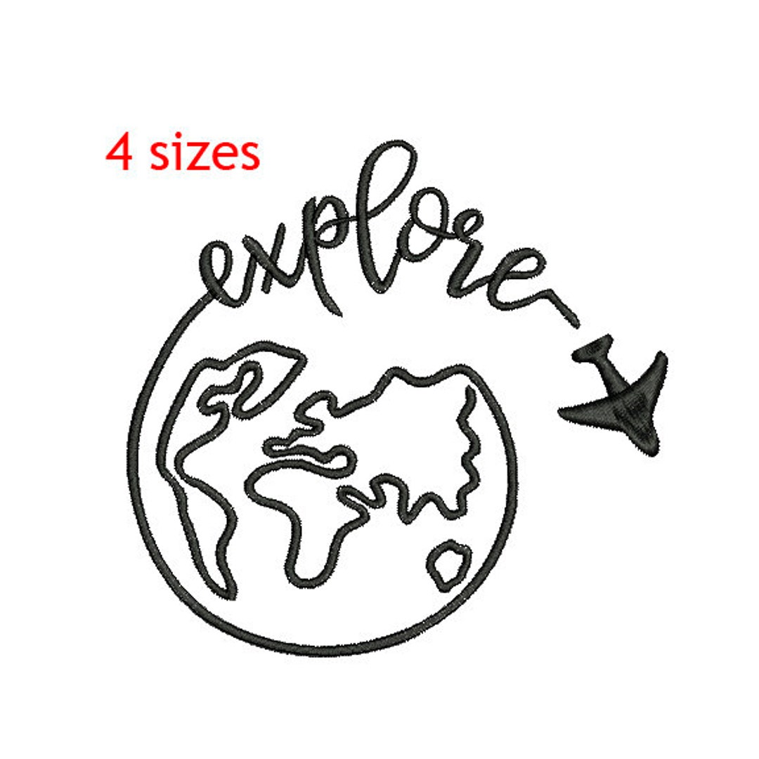Explore the World World Map Machine Embroidery Travel - Etsy Explore the World World Map Machine Embroidery Travel - Etsy