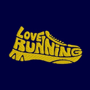 Love Running Machine Embroidery Design, Running Shoe Design, Run, Sport Machine Embroidery, Walking, Walk, Running Shoe Design, Run Design