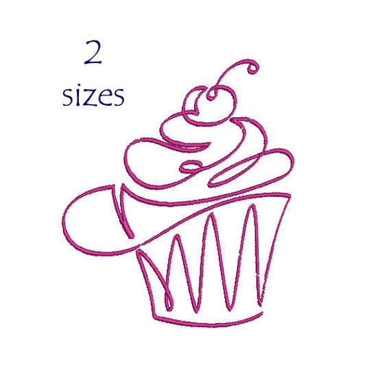 Cupcake Machine Embroidery Design Cupcake Embroidery Cupcake Etsy