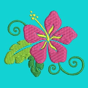 Tropical Flower Machine Embroidery Designs, Flower Embroidery Design, Hawaiian Machine Embroidery Design, Hibiscus Embroidery Design