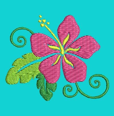 トロピカルフラワーの機械刺繍デザイン、花の刺繍デザイン
