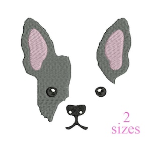 Bouledogue Français 2 tailles motif de broderie Machine, broderie Bouledogue Français, motif Bouledogue Français, motif visage de bouledogue Français