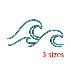 Wave Machine Embroidery Design, Ocean Waves Design, Ocean Embroidery, Lake Machine Embroidery, Water Design, Wave Embroidery Design