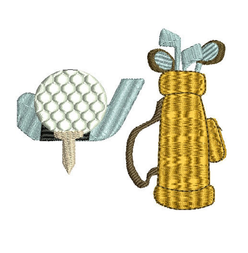 2 Designs Golf Machine Embroidery Design Golf Bag Embroidery Etsy