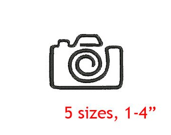 Camera 1-4 inch Machine Embroidery Design, Camera Embroidery Design, Camera Design, Camera drawing Embroidery Design, Camera Drawing