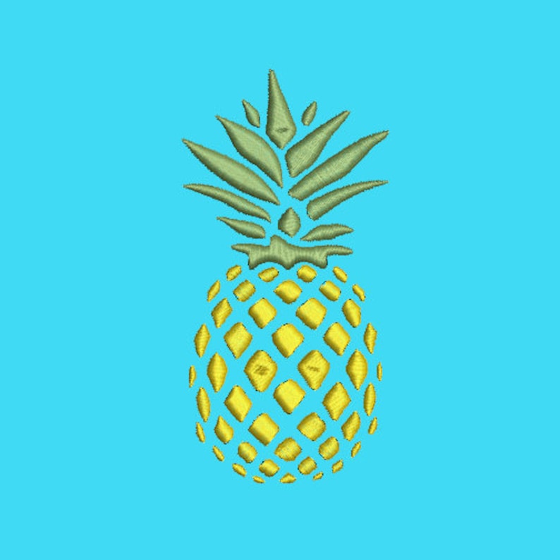 Pineapple Machine Embroidery Design Pineapple Embroidery Etsy