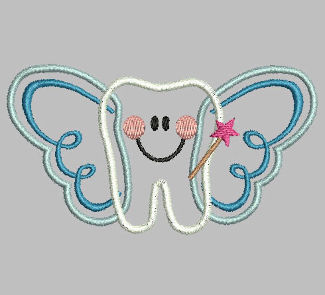 Tooth Fairy and Tooth Appliques Tooth Machine Embroidery Etsy