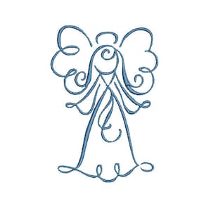 Angel in 3&quot; and 4&quot; Machine Embroidery Design, Angel Design, Angel Embroidery, Angel Machine Embroidery, Wings Design, Wing Embroidery, Wings