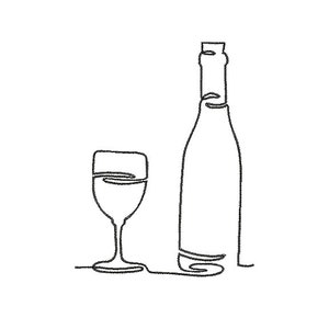 Wine Machine Embroidery Design, Wine Bottle and Glass Embroidery, Wine GlassDesign, Kitchen Designs, Wine Emrboidery, Food Embroidery