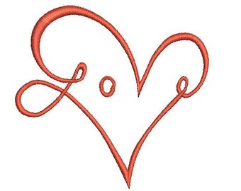 Love Heart Machine Embroidery Design, Love Shaped Heart Emrboidery, Love Text Heart Design, Heart Shaped Love Embroidery Design, Love Design