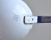 White Navy Enamel Ladle - Marked