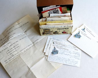 Vintage Chein Recipe Tin with Recipes + Blank Recipe Cards
