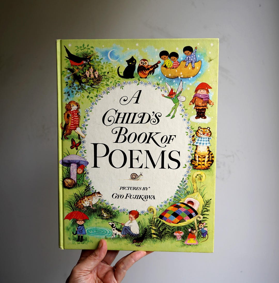 1972 Edition Gyo Fujikawa "a Child’s Book of Poems" Large Hardcover