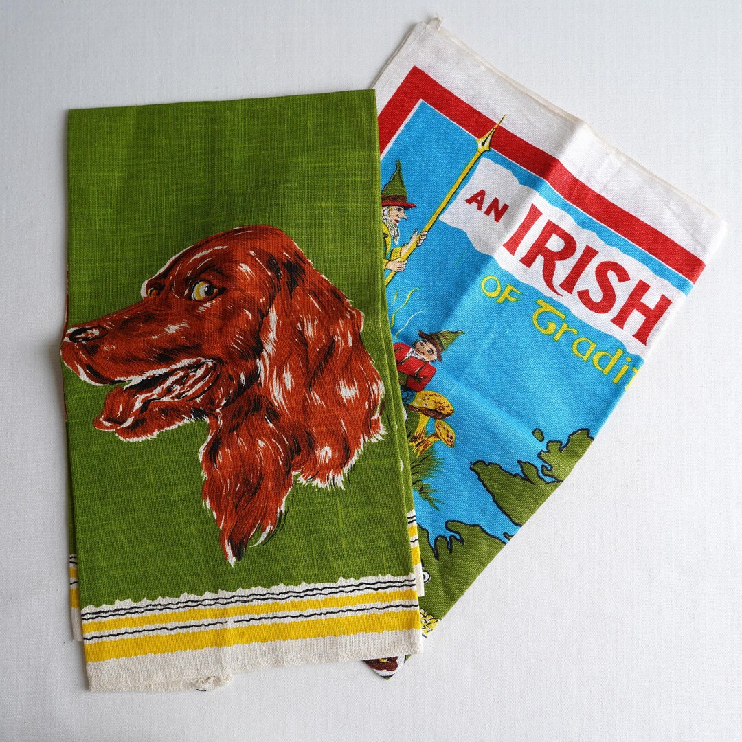 NOS Vintage Irish Red Setter Linen Tea Towel - Etsy