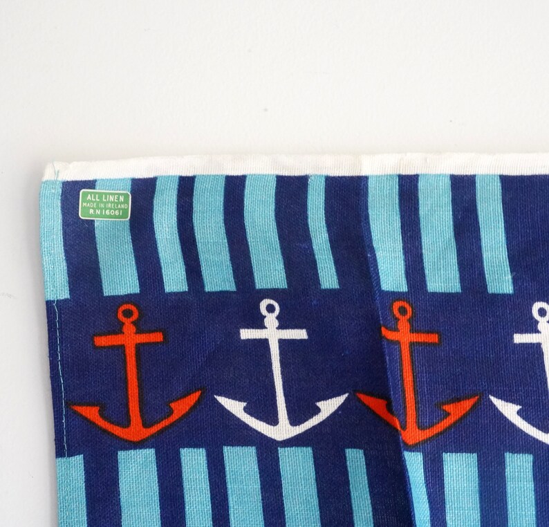 RARE NOS Old Bleach nautical Sailors Irish Linen Etsy