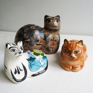 CHOICE: signed Tonala Burnished Ceramic Cat 7x8" Made in Mexico