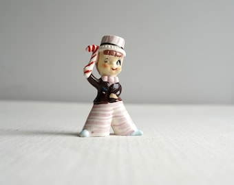 Vintage Enesco Sweet Shoppe Candy Cane Boy Figurine Shaker w/ Cork