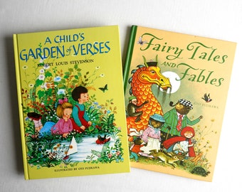 CHOICE: Gyo Fujikawa illustrated "A Child's Garden of Verses / Fairy Tales and Fables" Large Hardcover Book